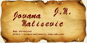 Jovana Mališević vizit kartica